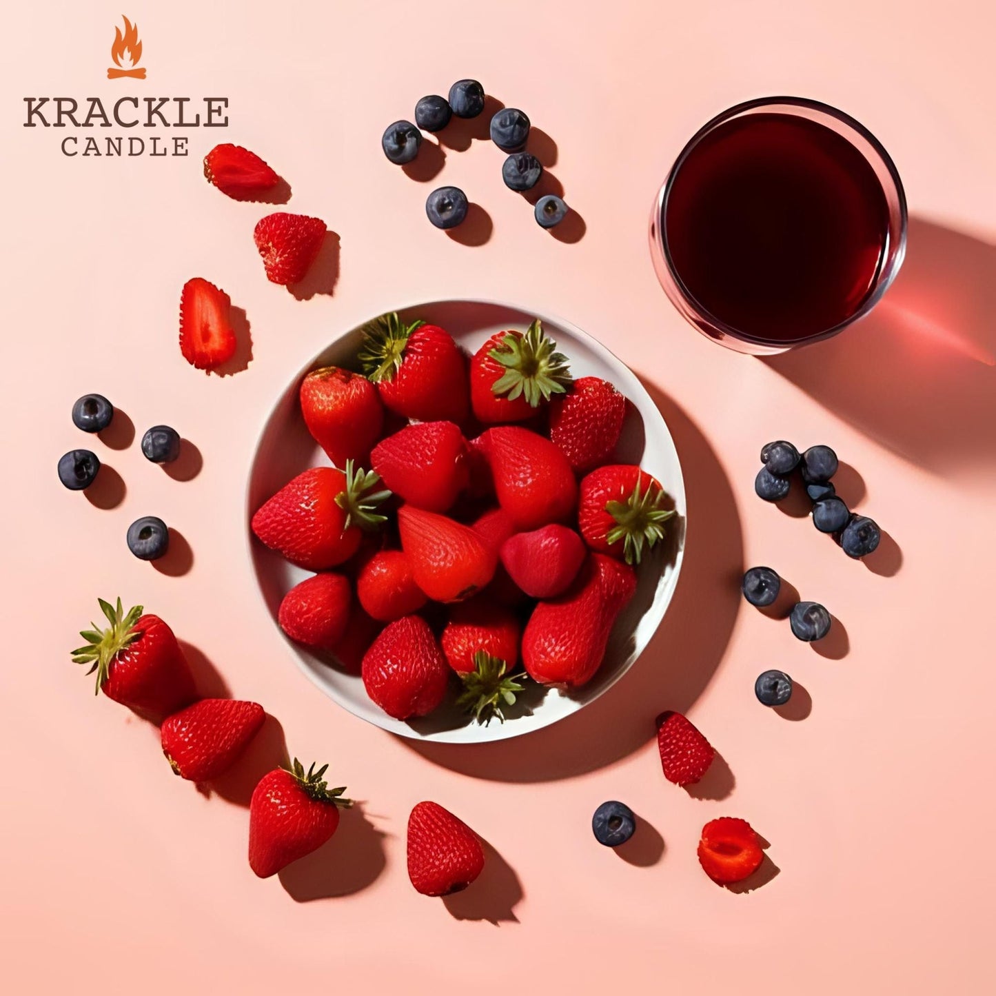 Krackle Wax Melts | Strawberry Wine | 4 oz Scented Wax Melts | Made in The USA | Fruity Strawberry & Summer Berry Fragrance