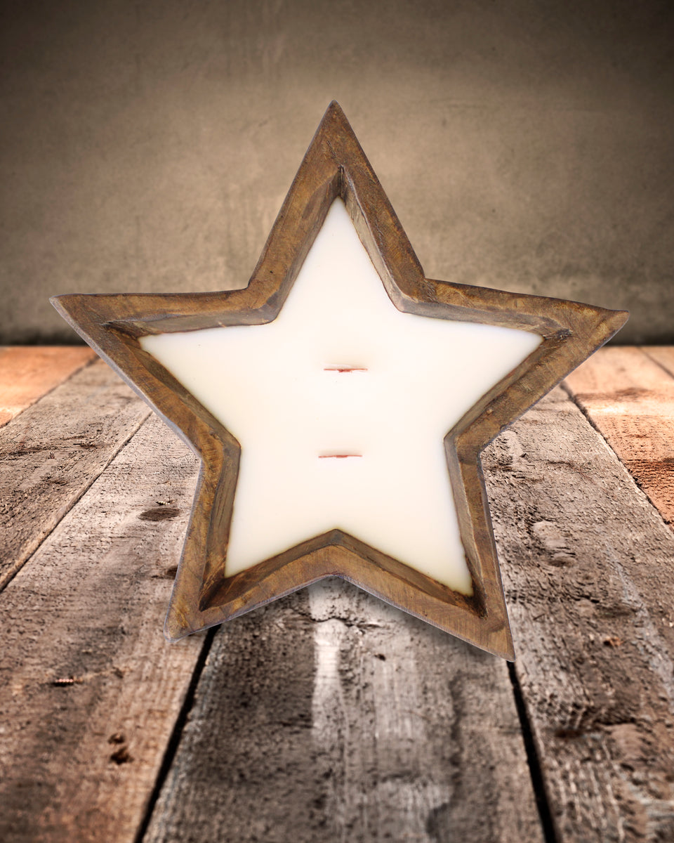 Large Wooden Star with LED Lights