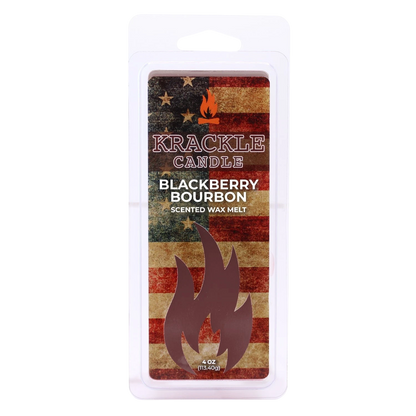 Krackle Wax Melts | BlackBerry Bourbon | 4 oz Scented Wax Melts | Poured in The USA | Smooth Bourbon & BlackBerry Basil Fragrance