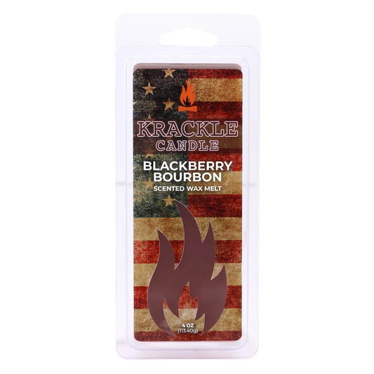 Krackle Wax Melts | BlackBerry Bourbon | 4 oz Scented Wax Melts | Poured in The USA | Smooth Bourbon & BlackBerry Basil Fragrance
