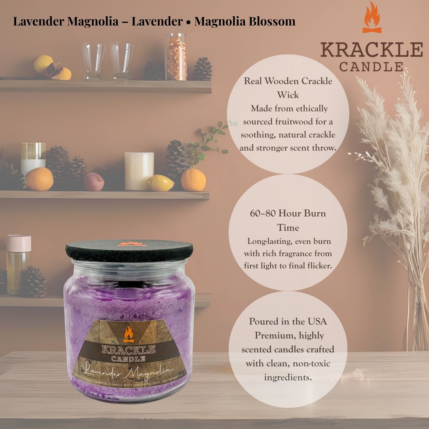 Lavender Magnolia 16 oz Candle