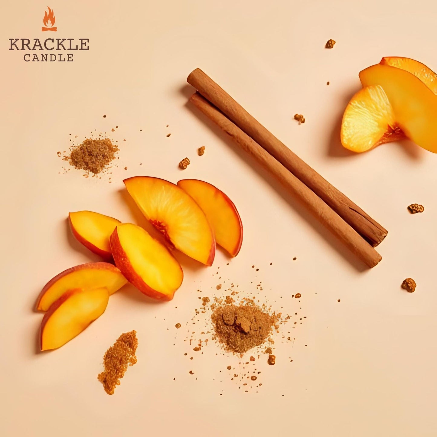 Krackle Wax Melts | Peachy Keen | 4 oz Scented Wax Melts | Made in The USA | Peach, Brown Sugar & Cinnamon Fragrance