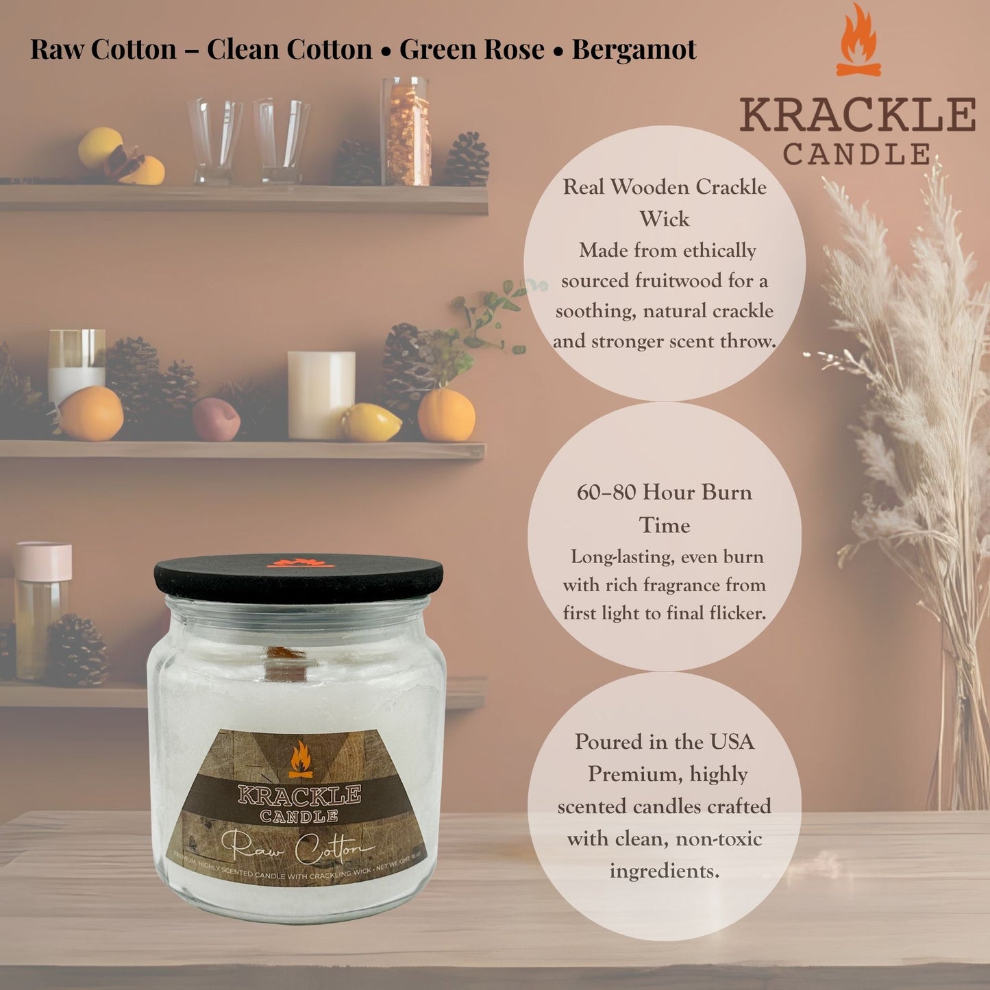 Raw Cotton 16 oz Candle