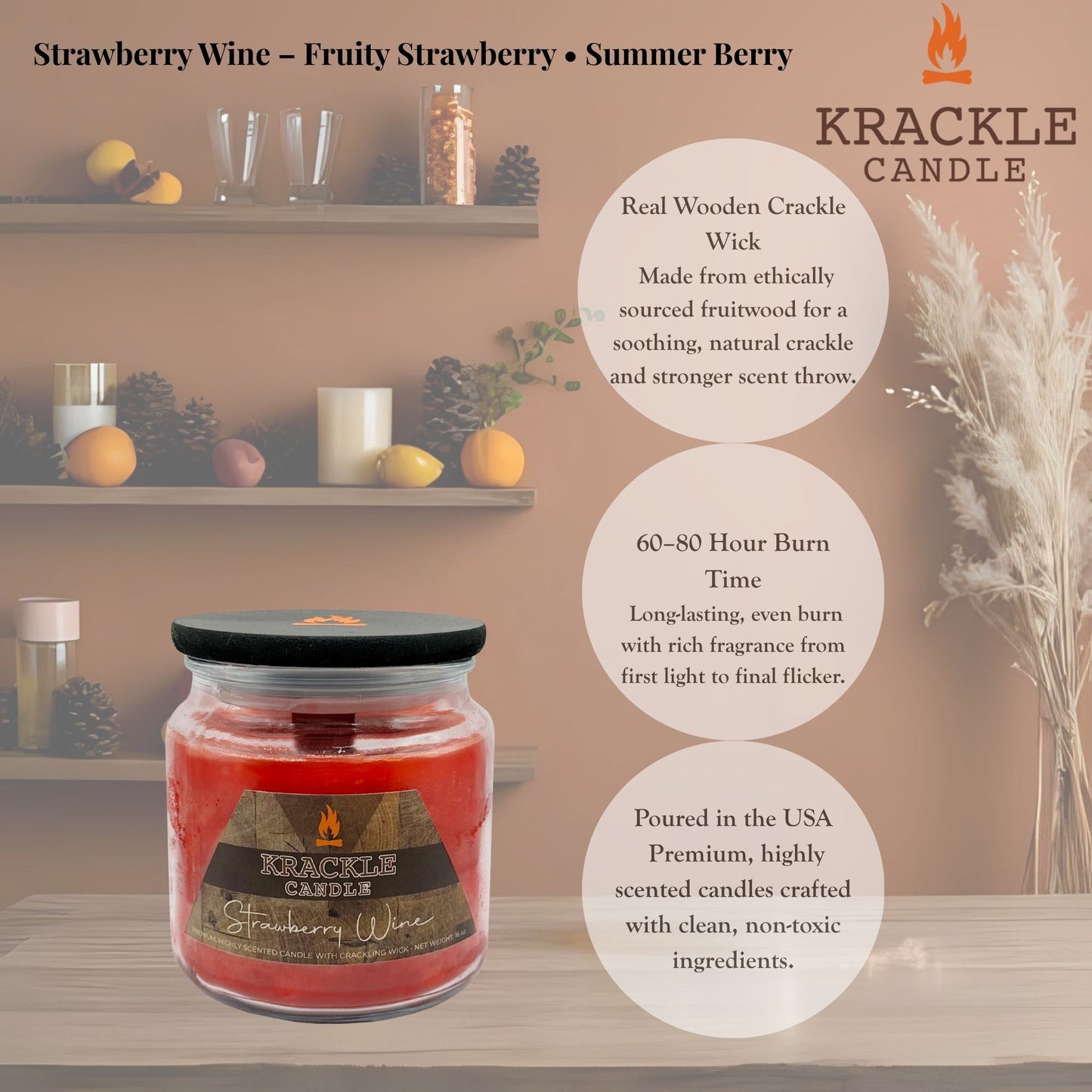 Strawberry Wine 16 oz Candle