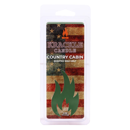 Krackle Wax Melts | Country Cabin | 4 oz Scented Wax Melts | Made in The USA | Woody Pine & Spicy Forest Fragrance