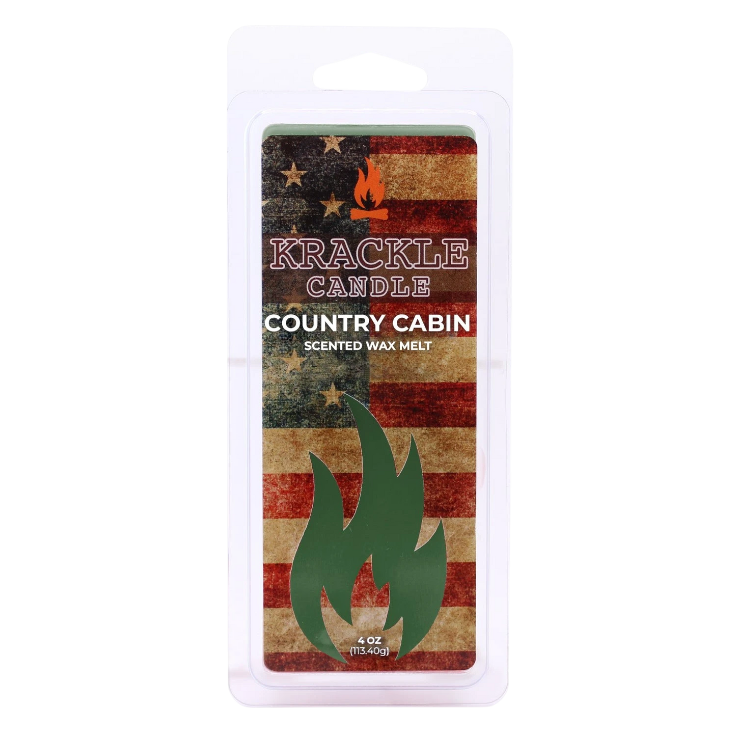 Krackle Wax Melts | Country Cabin | 4 oz Scented Wax Melts | Made in The USA | Woody Pine & Spicy Forest Fragrance