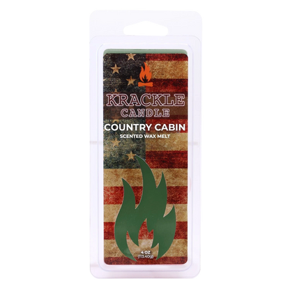 Krackle Wax Melts | Country Cabin | 4 oz Scented Wax Melts | Made in The USA | Woody Pine & Spicy Forest Fragrance