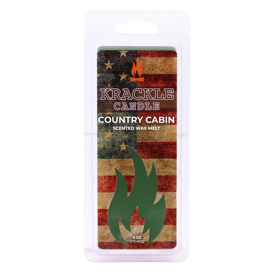 Krackle Wax Melts | Country Cabin | 4 oz Scented Wax Melts | Made in The USA | Woody Pine & Spicy Forest Fragrance