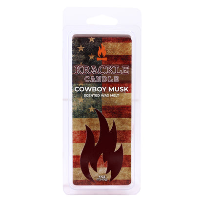 Krackle Wax Melts | Cowboy Musk | 4 oz Scented Wax Melts | Made in The USA | Tuberose, Winterberry & Spiced Orange Fragrance