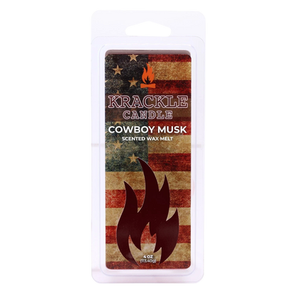 Krackle Wax Melts | Cowboy Musk | 4 oz Scented Wax Melts | Made in The USA | Tuberose, Winterberry & Spiced Orange Fragrance