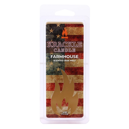 Krackle Wax Melts | Farmhouse | 4 oz Scented Wax Melts | Made in The USA | Rosehips, Apples & Cinnamon Spice Fragrance