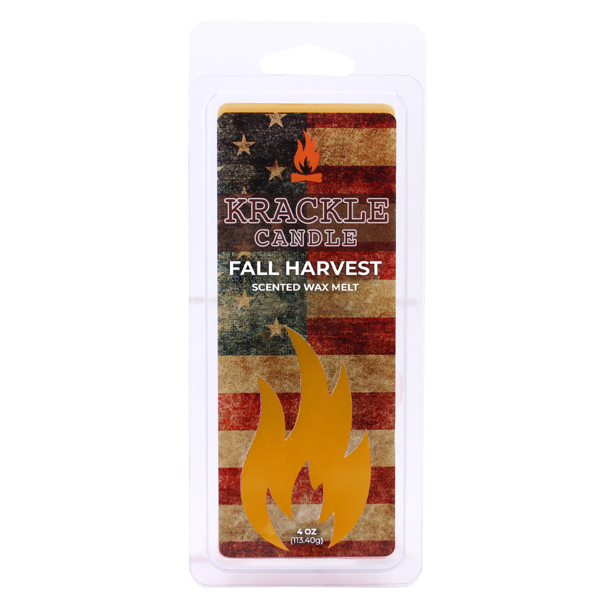 Krackle Wax Melts | Fall Harvest | 4 oz Scented Wax Melts | Made in The USA | Cinnamon, Nutmeg & Clove Fragrance
