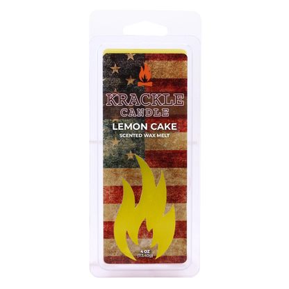 Krackle Wax Melts | Lemon Cake | 4 oz Scented Wax Melts | Made in The USA | Lemon, Banana & Vanilla Cream Fragrance
