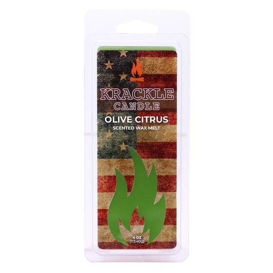 Krackle Wax Melts | Olive Citrus | 4 oz Scented Wax Melts | Made in The USA | Olive Blossom, Lemon Leaf & Cedar Fragrance