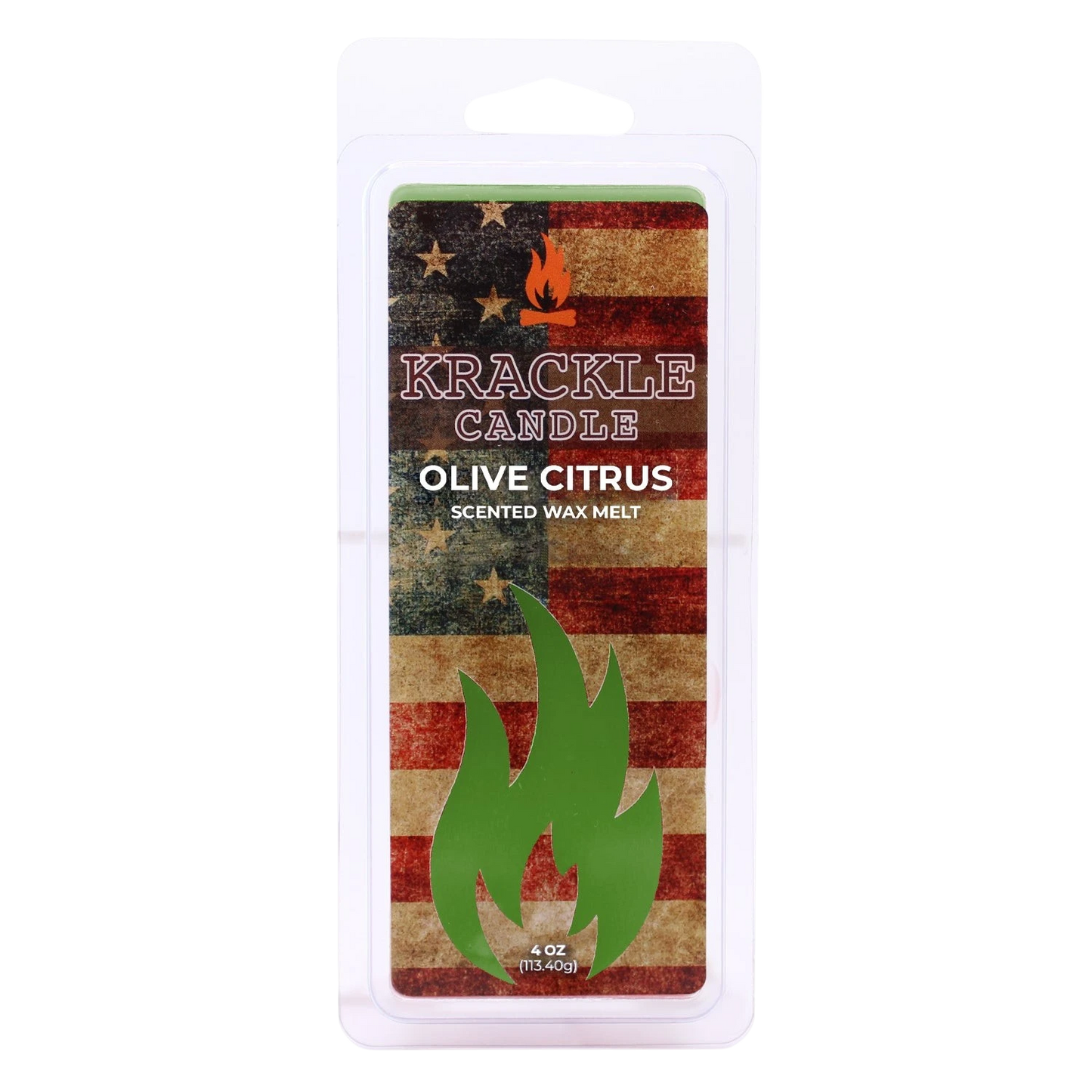 Krackle Wax Melts | Olive Citrus | 4 oz Scented Wax Melts | Made in The USA | Olive Blossom, Lemon Leaf & Cedar Fragrance