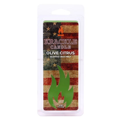 Krackle Wax Melts | Olive Citrus | 4 oz Scented Wax Melts | Made in The USA | Olive Blossom, Lemon Leaf & Cedar Fragrance