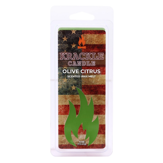 Krackle Wax Melts | Olive Citrus | 4 oz Scented Wax Melts | Made in The USA | Olive Blossom, Lemon Leaf & Cedar Fragrance