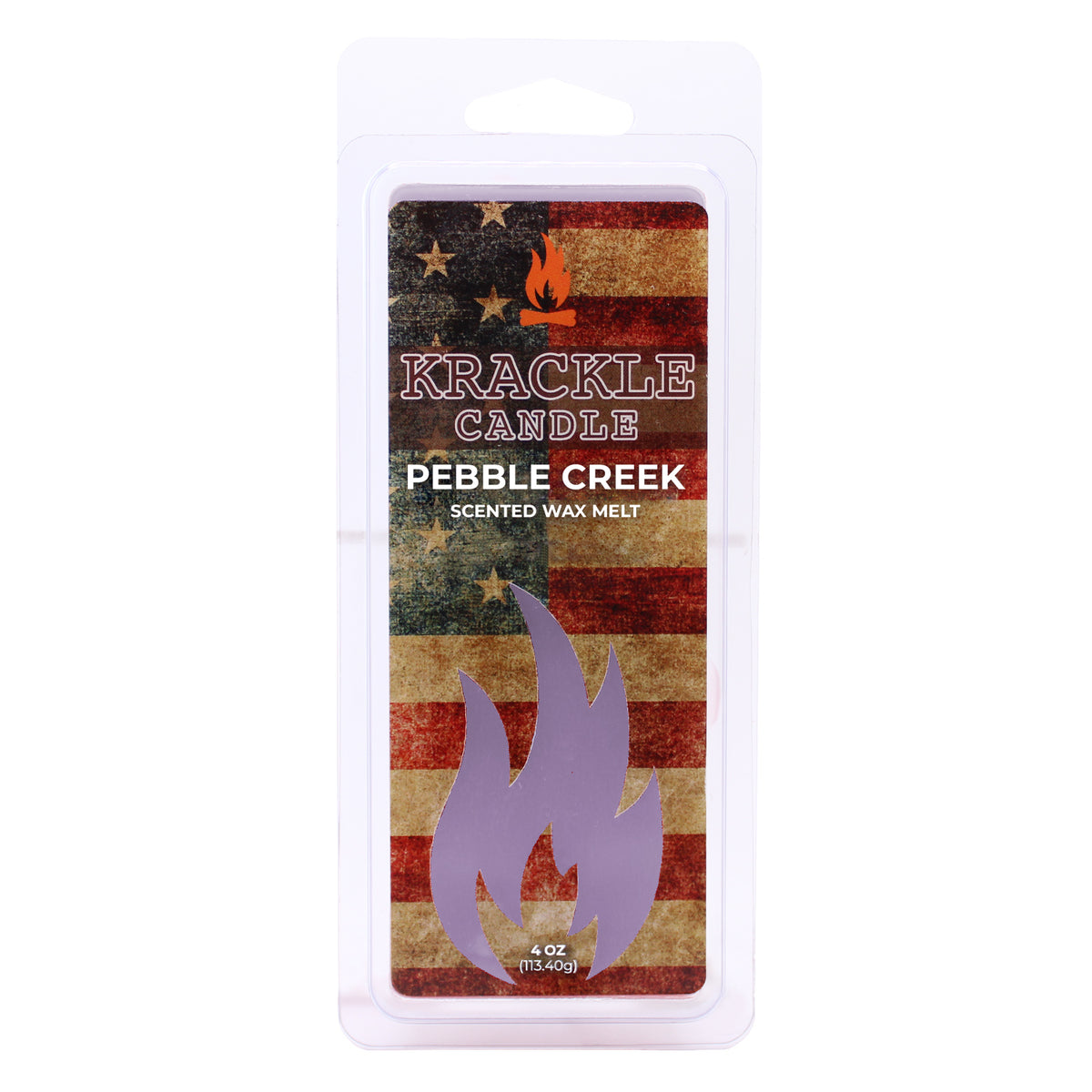 Krackle Wax Melts | Pebble Creek | 4 oz Scented Wax Melts | Made in The USA | Citrus, Persimmon & Cotton Fragrance