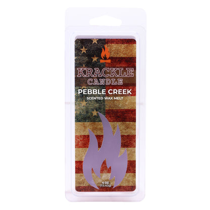 Krackle Wax Melts | Pebble Creek | 4 oz Scented Wax Melts | Made in The USA | Citrus, Persimmon & Cotton Fragrance