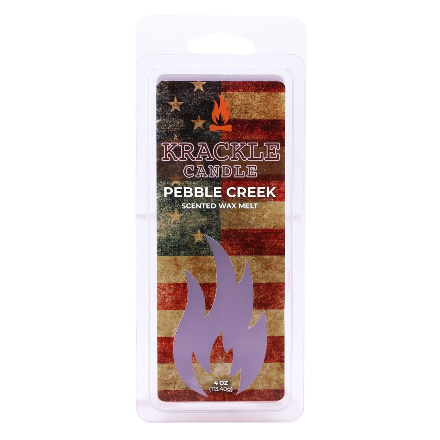 Krackle Wax Melts | Pebble Creek | 4 oz Scented Wax Melts | Made in The USA | Citrus, Persimmon & Cotton Fragrance