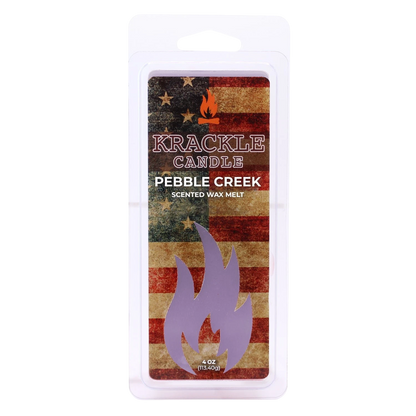 Krackle Wax Melts | Pebble Creek | 4 oz Scented Wax Melts | Made in The USA | Citrus, Persimmon & Cotton Fragrance
