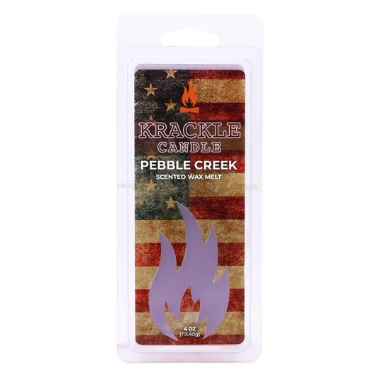 Krackle Wax Melts | Pebble Creek | 4 oz Scented Wax Melts | Made in The USA | Citrus, Persimmon & Cotton Fragrance