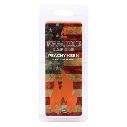 Krackle Wax Melts | Peachy Keen | 4 oz Scented Wax Melts | Made in The USA | Peach, Brown Sugar & Cinnamon Fragrance