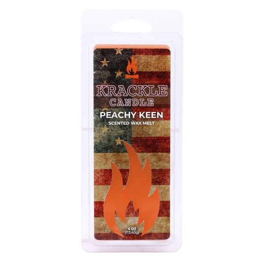 Krackle Wax Melts | Peachy Keen | 4 oz Scented Wax Melts | Made in The USA | Peach, Brown Sugar & Cinnamon Fragrance
