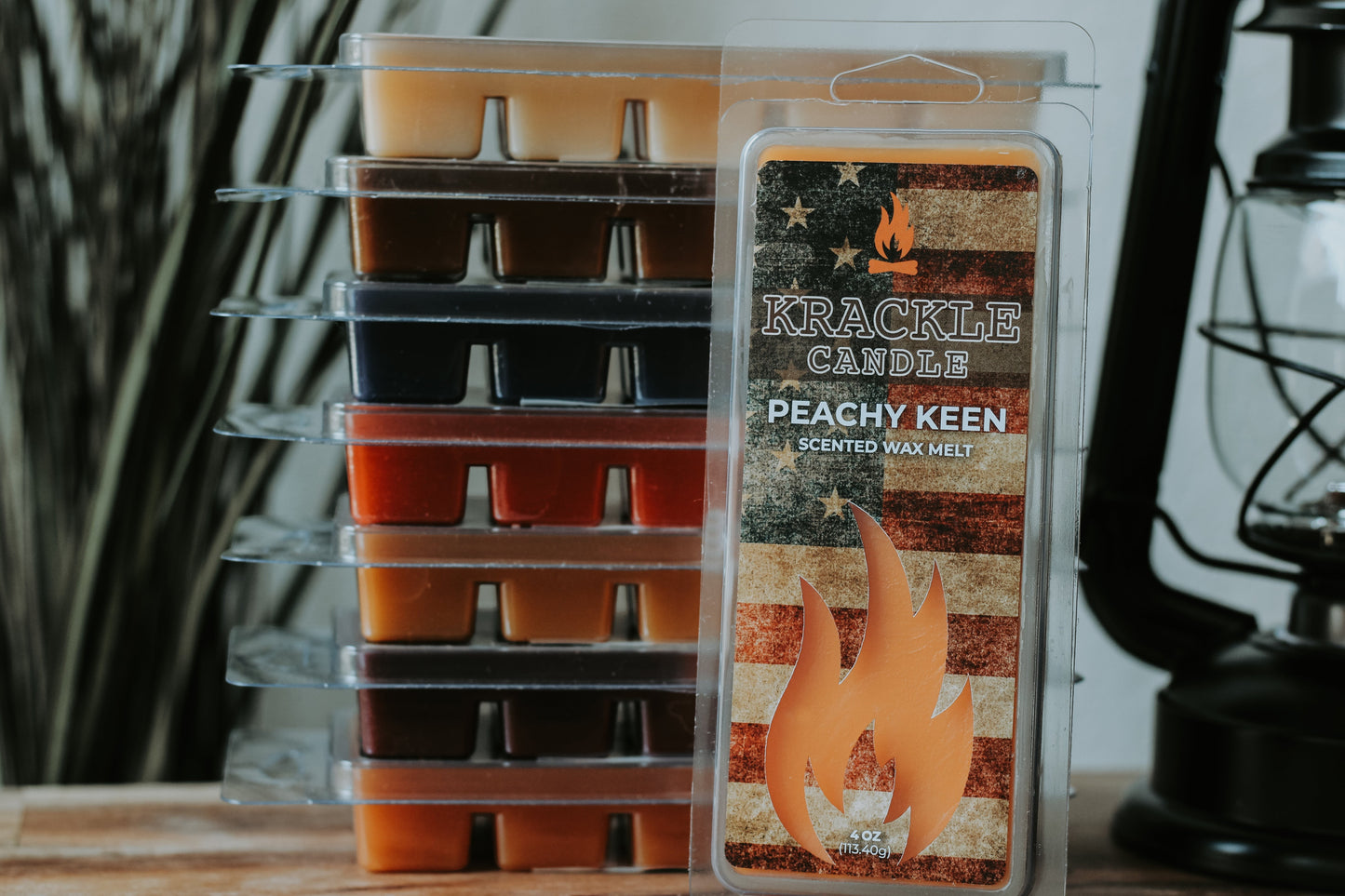 Krackle Wax Melts | Peachy Keen | 4 oz Scented Wax Melts | Made in The USA | Peach, Brown Sugar & Cinnamon Fragrance