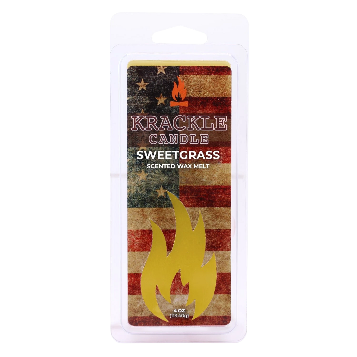 Krackle Wax Melts | Sweetgrass | 4 oz Scented Wax Melts | Made in The USA | Vanilla & Sugarcane Fragrance