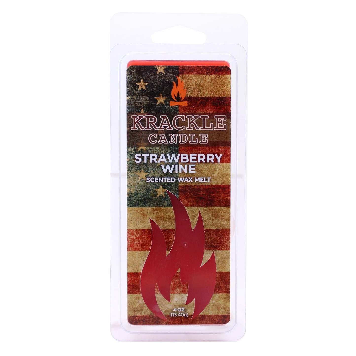 Krackle Wax Melts | Strawberry Wine | 4 oz Scented Wax Melts | Made in The USA | Fruity Strawberry & Summer Berry Fragrance