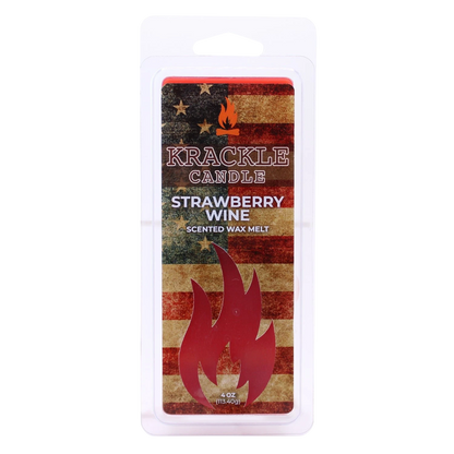 Krackle Wax Melts | Strawberry Wine | 4 oz Scented Wax Melts | Made in The USA | Fruity Strawberry & Summer Berry Fragrance