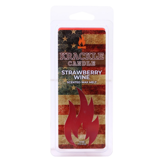 Krackle Wax Melts | Strawberry Wine | 4 oz Scented Wax Melts | Made in The USA | Fruity Strawberry & Summer Berry Fragrance