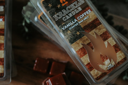 Krackle Wax Melts | Vanilla Coffee | 4 oz Scented Wax Melts | Made in The USA | Dark Roast Coffee & Vanilla Cream Fragrance