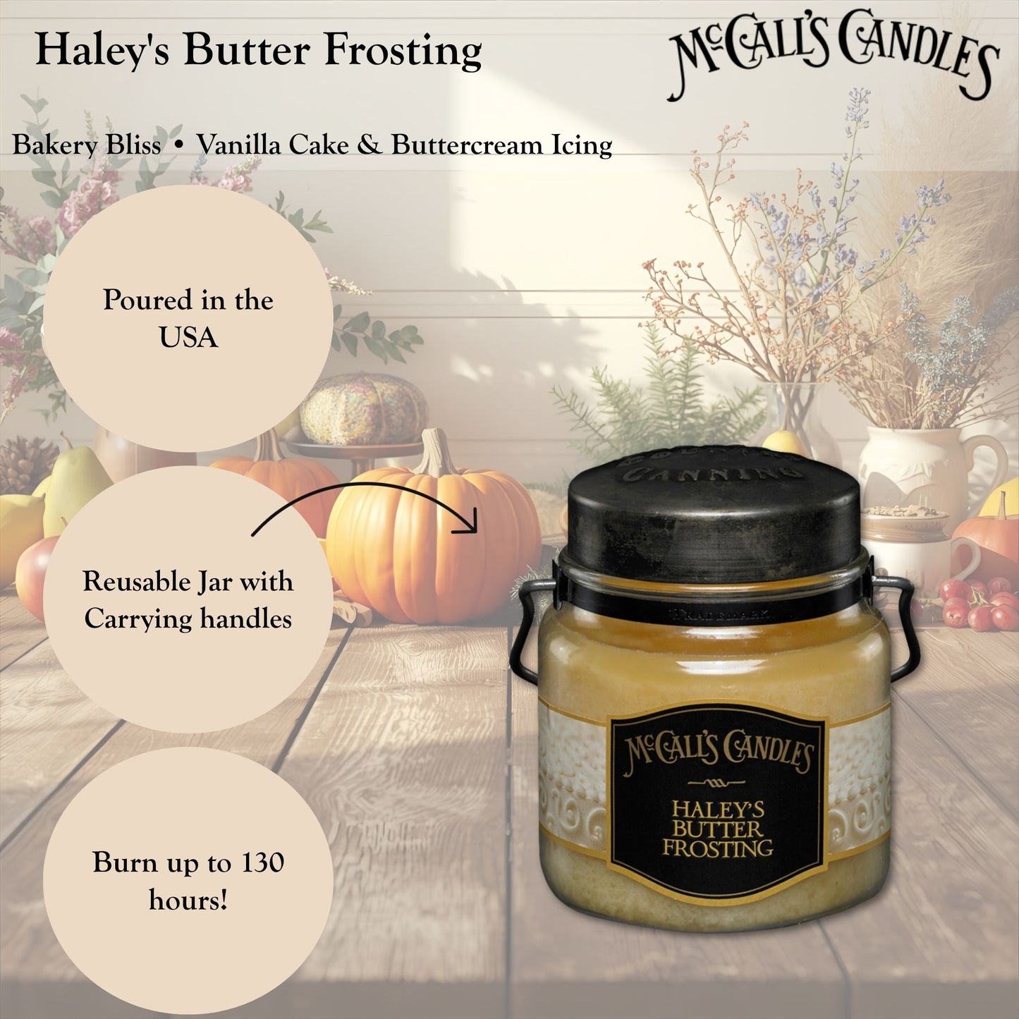 Haley's Butter Frosting 16 oz Double Wick Candle