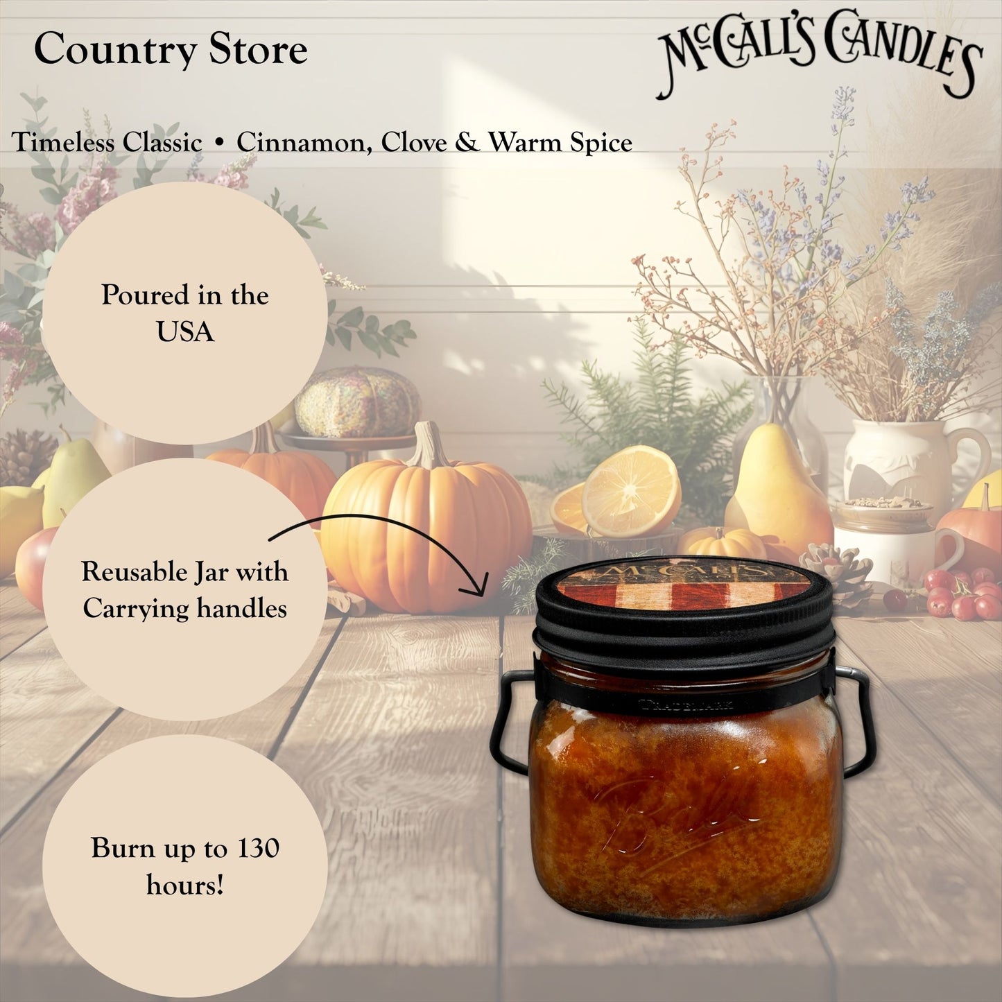 Country Store 16 oz Mason Jar Candle