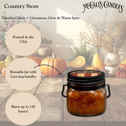 Country Store 16 oz Mason Jar Candle
