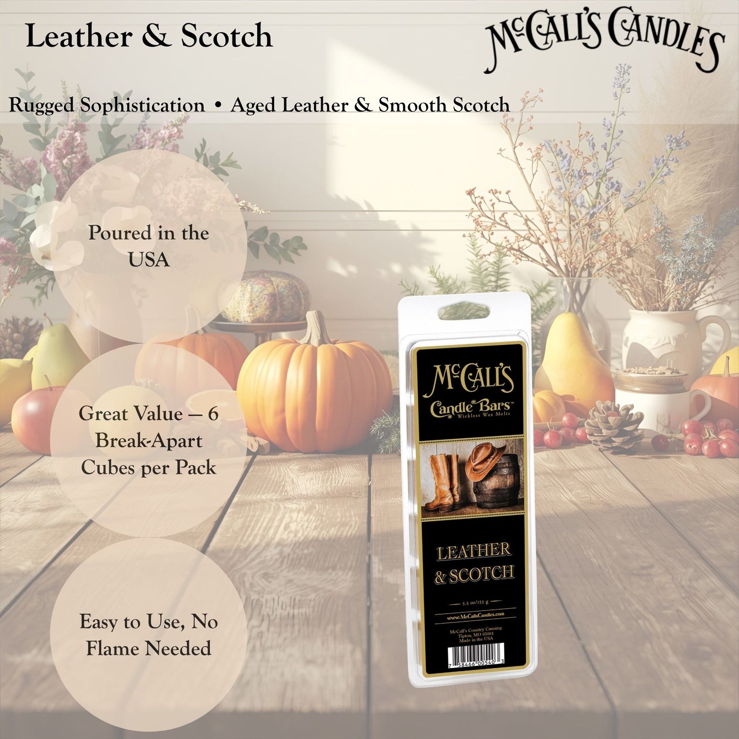 Leather & Scotch 5.5 oz Wax Melt