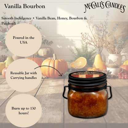 Vanilla Bourbon 16 oz Mason Jar Candle