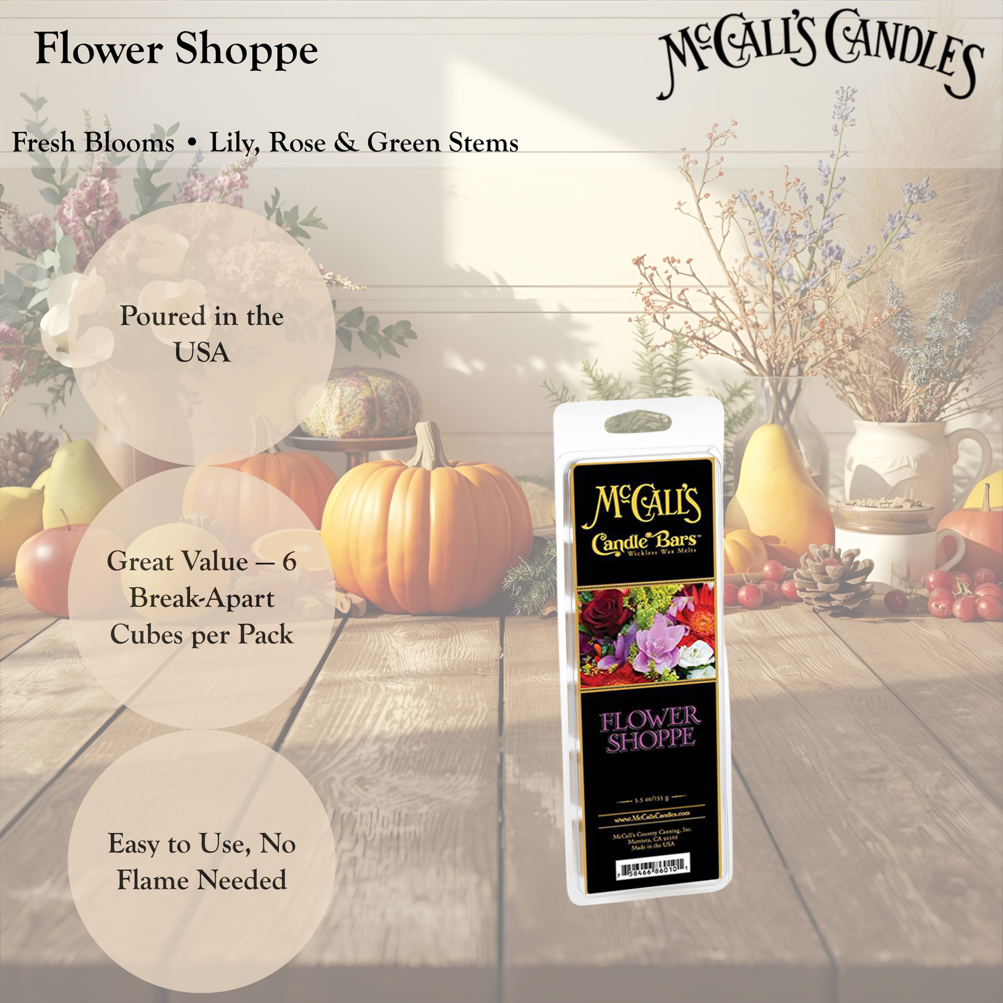 Candle Bars-5.5 oz Pack-FLOWER SHOPPE