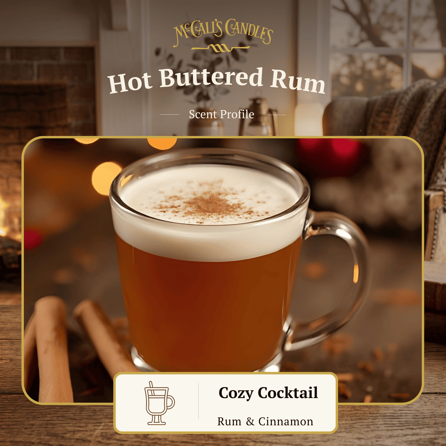 Buttons-BOX of 36-HOT BUTTERED RUM