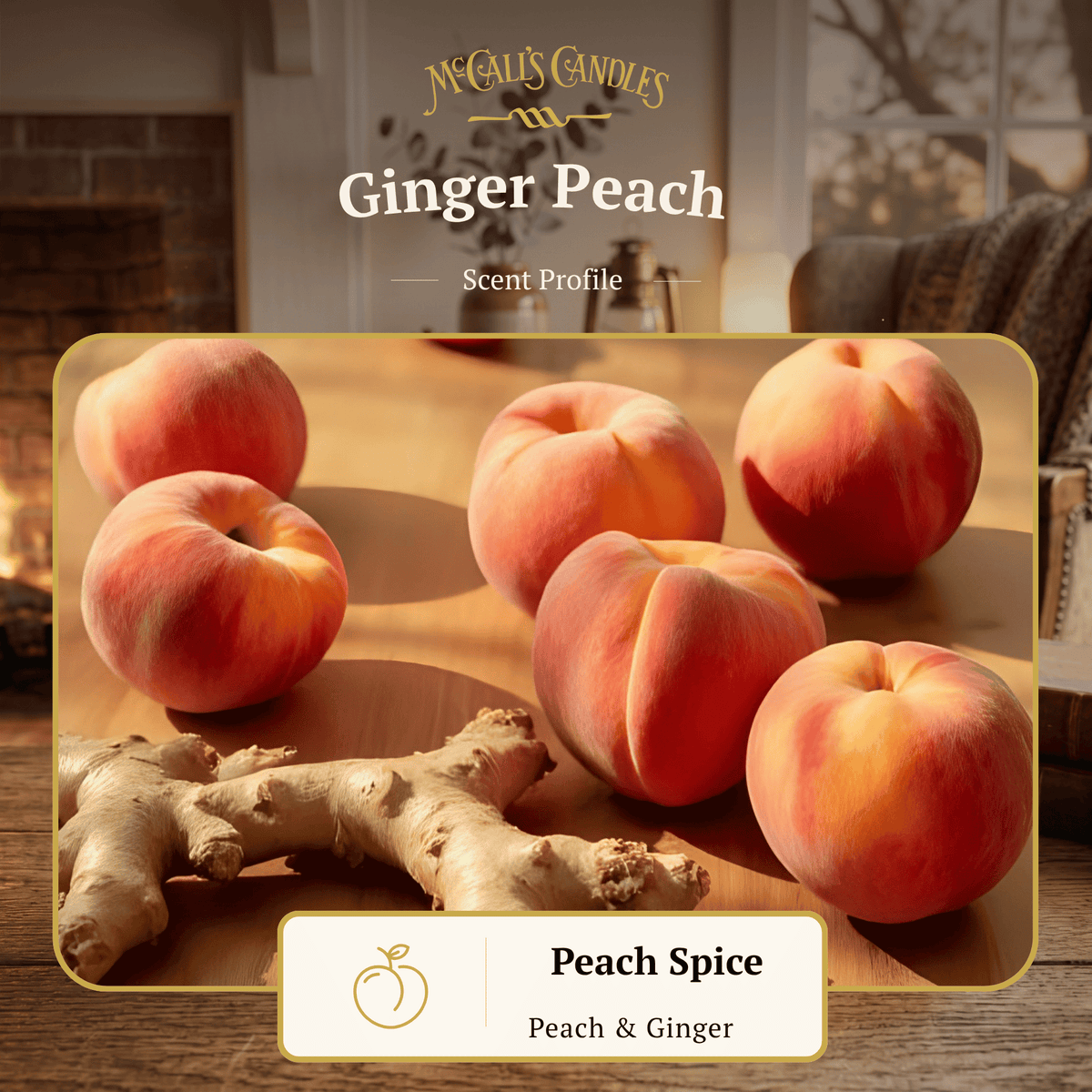 Ginger Peach 16 oz Double Wick Candle
