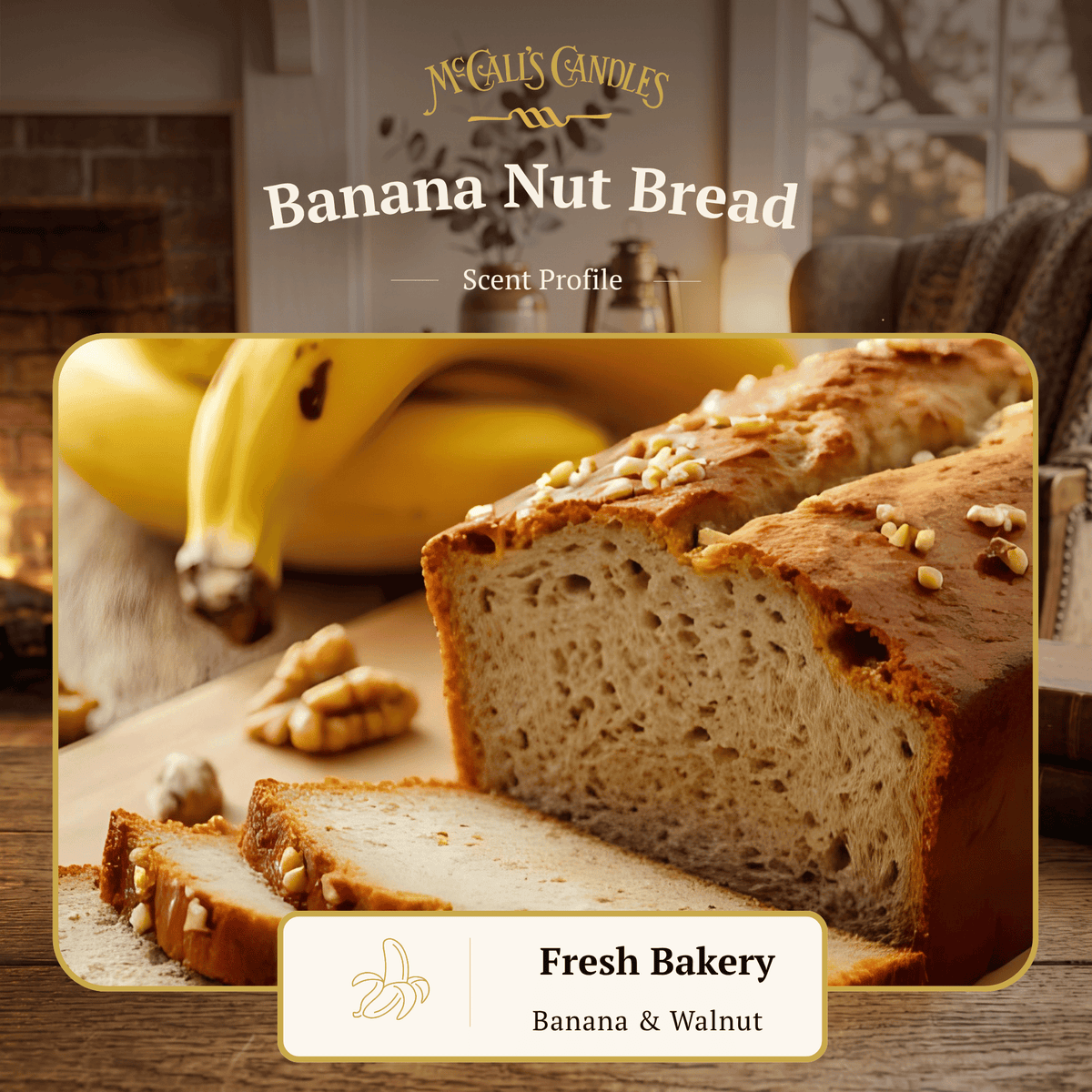 Banana Nut Bread 16 oz Double Wick Candle