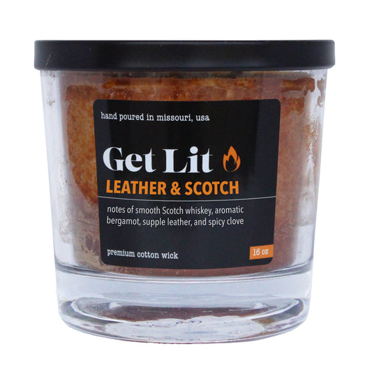 Leather & Scotch – 16 oz Candle