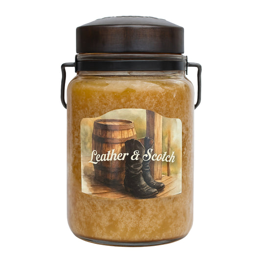 Leather & Scotch – 26 oz Candle