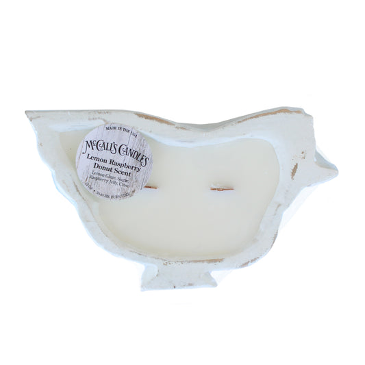 Lemon Raspberry Donut – Chicken Bread Bowl Candle – 12 oz