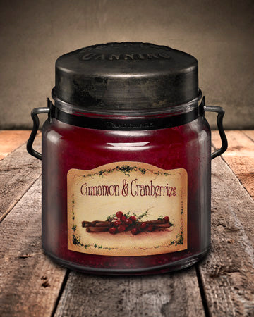 CINNAMON and CRANBERRIES Classic Jar Candle-16oz