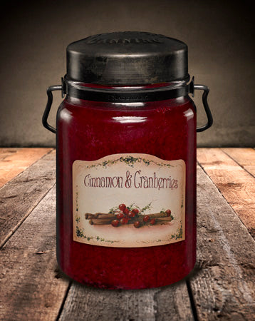 CINNAMON and CRANBERRIES Classic Jar Candle-26oz
